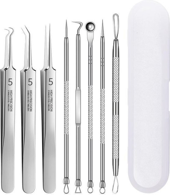 OTRESS Pickel Mitesser Entferner Set, 8 Teile, Grau, Unisex - Bild 1