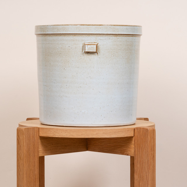 Keramik Übertopf mit Griff von Green Living BLUME2000 in Weiß, Höhe: 28 cm, Breite: 26 cm - Bild 1