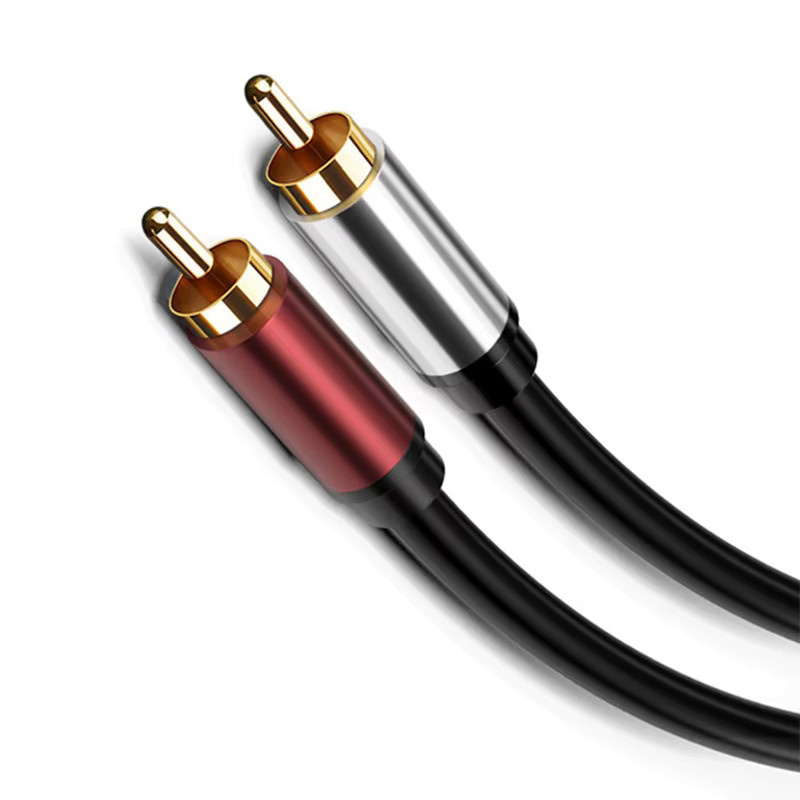 BOHCHONG Audio-Video-Kabel 2RCA zu 2RCA in Schwarz mit Reinkupfer-Signalleitung für HIFI-Verstärker und TV-Box - Bild 2