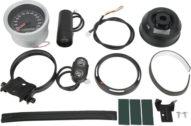 GoolRC Universeller GPS-Tachometer Kilometerzähler in Grau für 12V Auto Boot und Motorrad, wasserdicht mit 280MPH - Bild 1