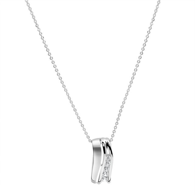 Zeeme Anhänger mit Kette, 925 Silber, Zirkonia, Unisex - Bild 1