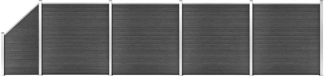 vidaXL WPC Zaunelement Set Schwarz B/L: 792 x 105-186 cm - Bild 1