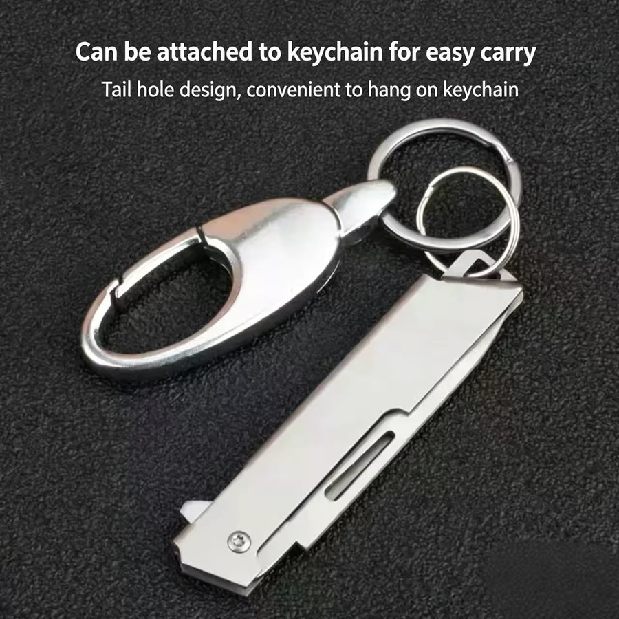 Tragbares EDC-Klappmesser aus Edelstahl in Silber für Bastelarbeiten und zum Paketöffnen - Bild 3