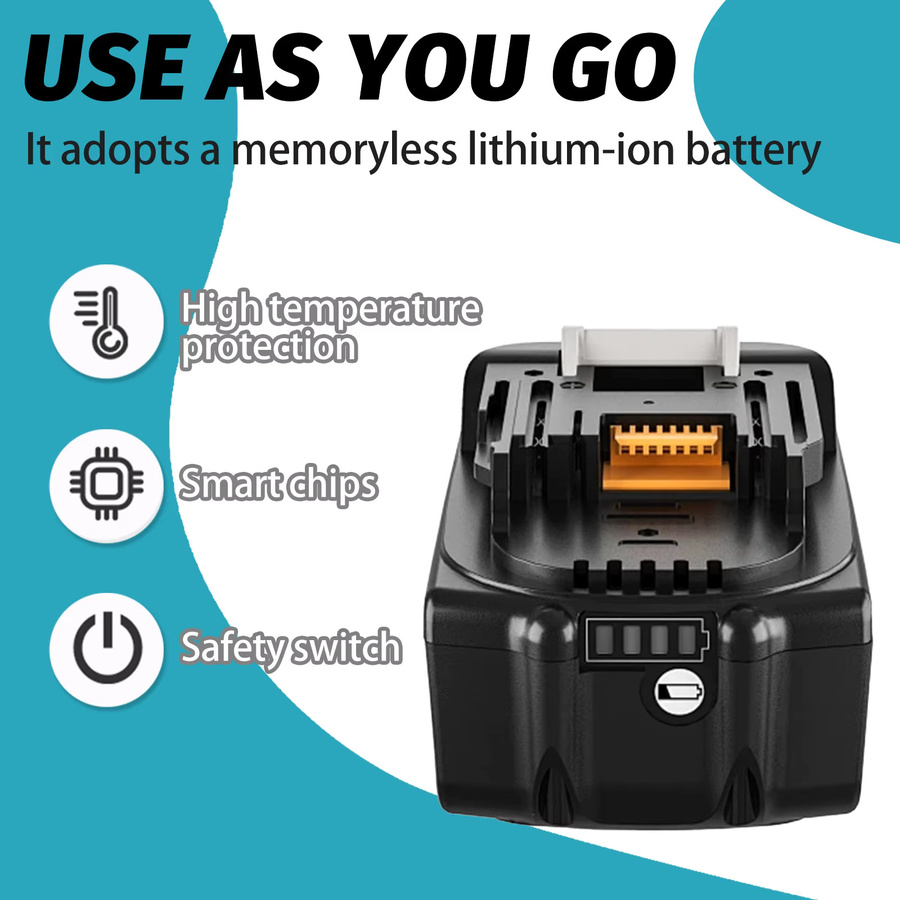 2er-Pack Makita 18V LXT Li-Ionen-Akkus mit 8000mAh in Schwarz - Bild 7