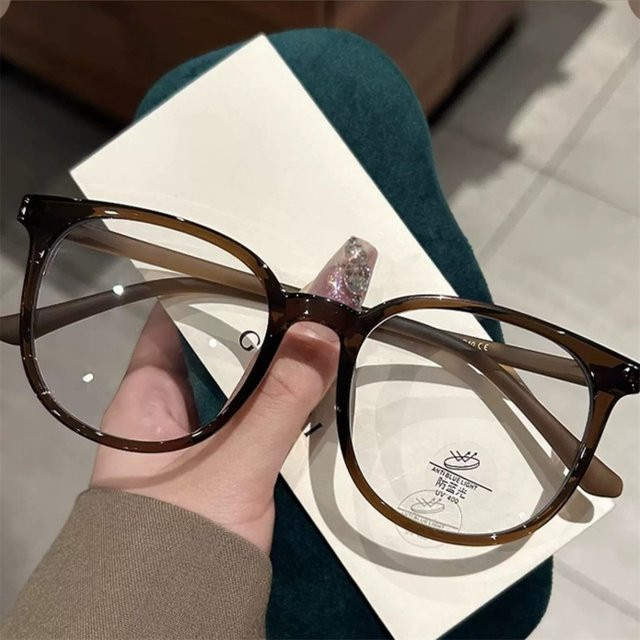 KLASSNUM Korrektionsbrille, Vollrand, rund, Kunststoff, transparent, braun, Damen, Blaulichtfilter - Bild 1