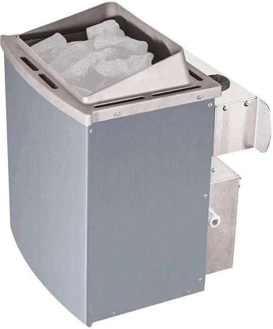 Karibu Elektro-Saunaofen 9 kW aus Edelstahl in Silber mit integrierter Steuerung - Bild 1