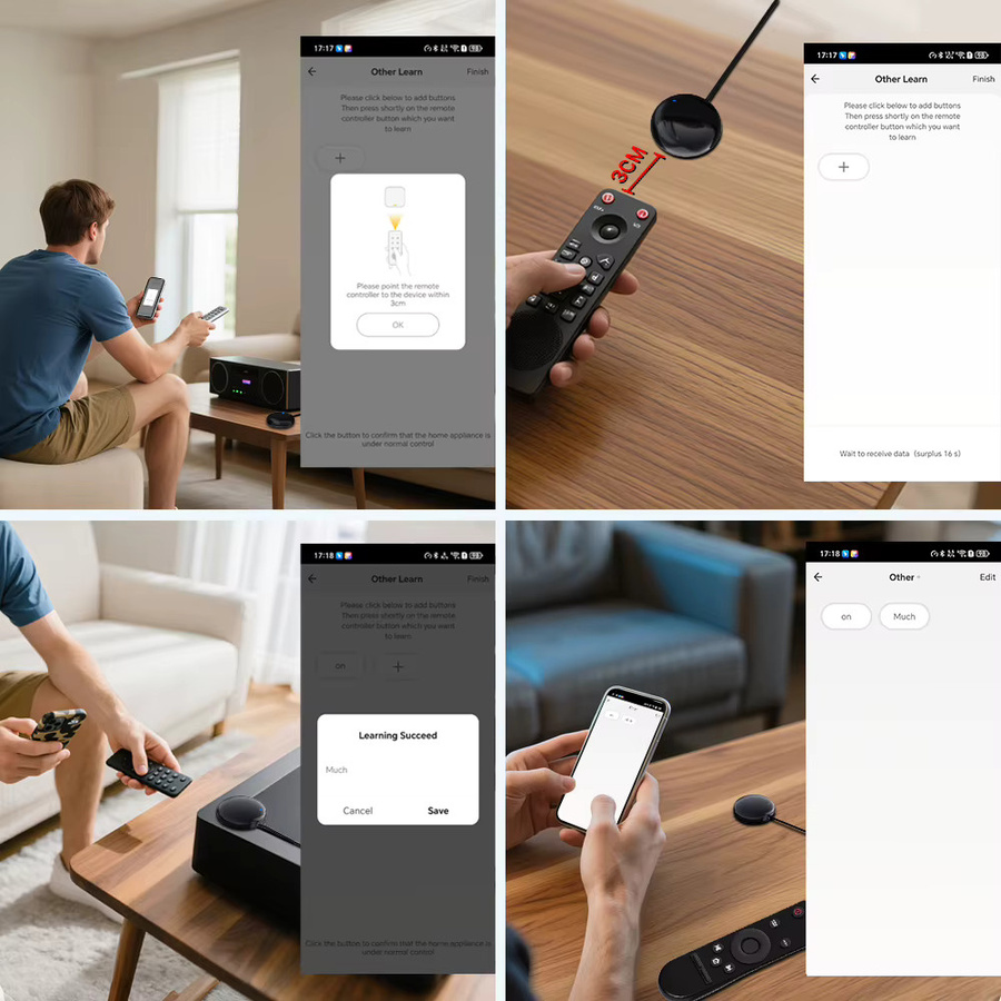 Tuya WiFi IR-Fernbedienung für Smart Home Automation, universelle Infrarot-Fernbedienung kompatibel mit Alexa und Google Home, erhältlich in Schwarz oder Weiß - Bild 4