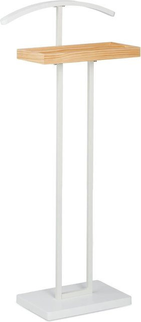 Stummer Diener von Relaxdays aus MDF, Metall und Holz in Weiß mit Ablage, H x B x T: 102 x 46 x 24 cm - Bild 1