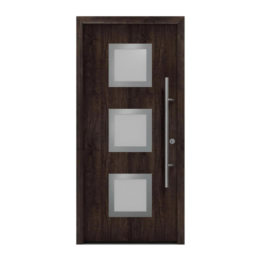 EcoStar Haustür Isopro Secur IPS 810S Eiche Dunkel mit Glaseinsatz, B/H: 110 x 210 cm, DIN Rechts - Bild 2
