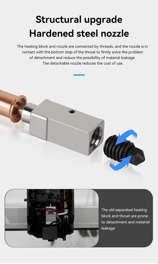 Anycubic Hotend-Kit für Kobra 3 V2 mit 24V 60W Keramik-Heizelement, Heatbreak und Thermistor inklusive Düse - Bild 3