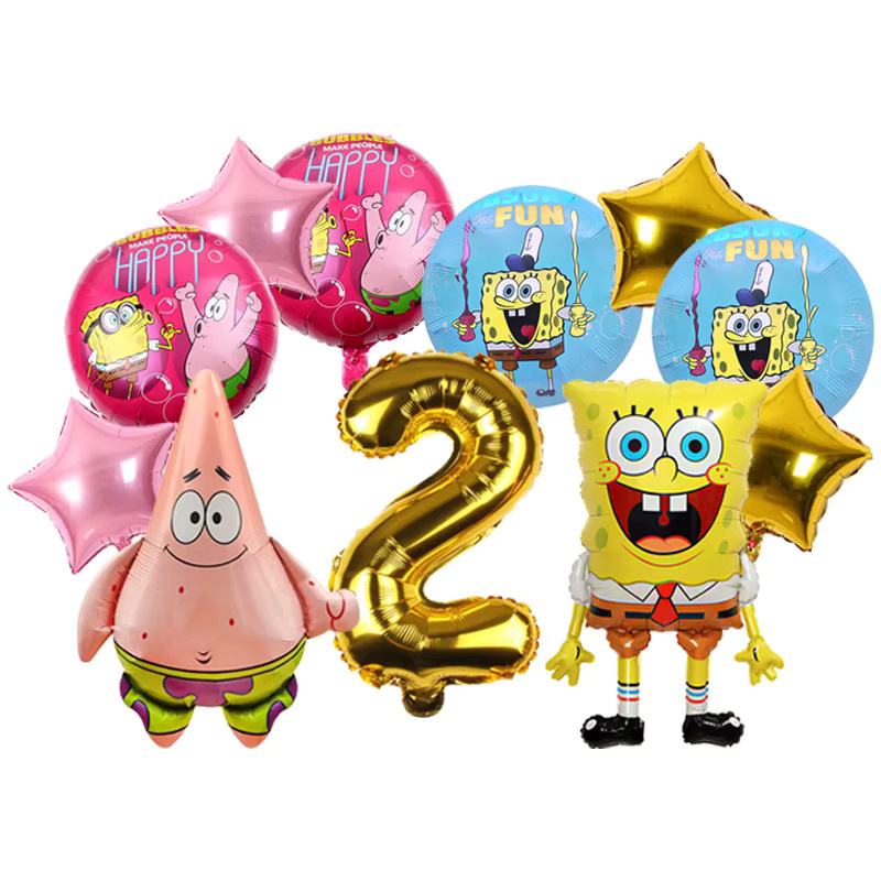 Potdemiel SpongeBob Schwammkopf Geburtstagsset mit Folienballons für die Partydekoration in Mehrfarbig - Bild 2