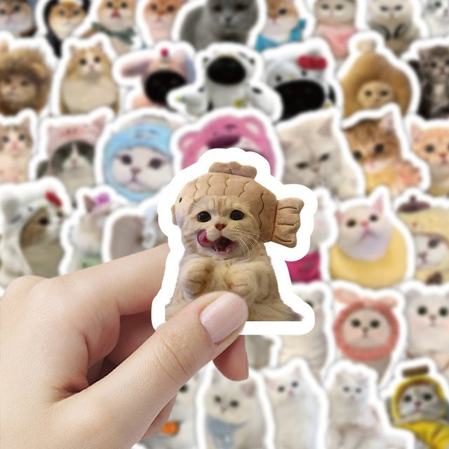 Realistisches Kitty-Stickerbuch mit 103 Stück in Multicolour zur Dekoration von Wasserflaschen - Bild 1