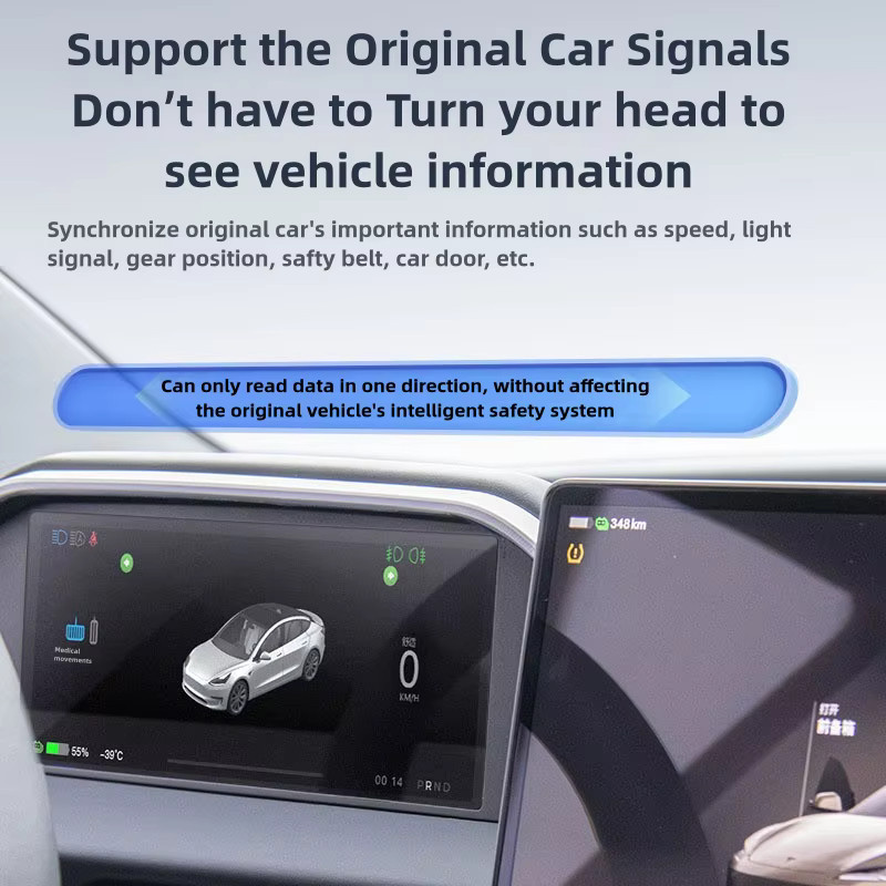 RTS Smart Head-up-Display Instrumentencluster für Tesla Model 3 und Model Y Highland Juniper mit CarPlay, 8,9 Zoll, Schwarz - Bild 3