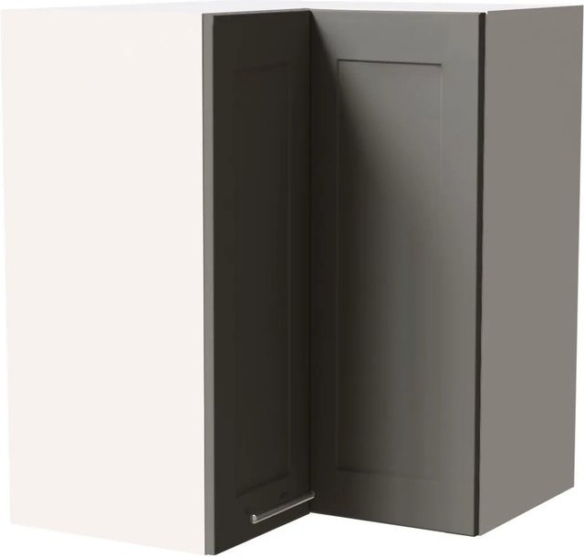 Feldmann-Wohnen Eckhängeschrank Oslo W12/60 in Weiß und Staubgrau Matt mit Soft-Close-Türen, B/T/H: 60 x 60 x 72 cm - Bild 1