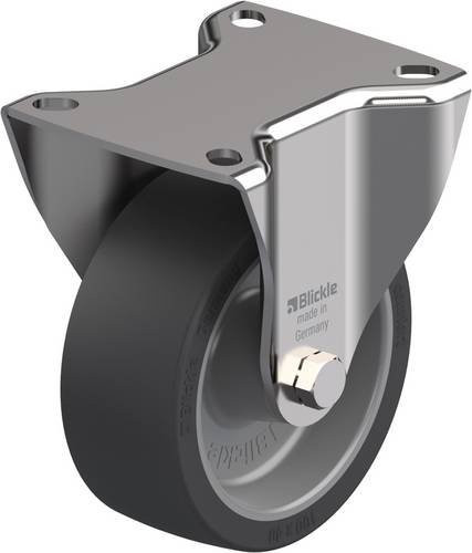 Blickle BX-POSI 100G Bockrolle aus Edelstahl in Schwarz-Grau mit 100 mm Rad-Durchmesser und 100 kg Tragfähigkeit - Bild 1