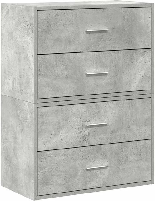 vidaXL Schränke mit 2 Schubladen, 2er Set, Betongrau, B/T/H: 60 x 31 x 40 cm - Bild 1