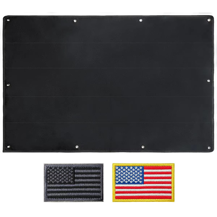 Tactical Patch Wall Display Patchboard in Schwarz mit 2 Flaggenflicken, B/H: 70 x 108 cm - Bild 2