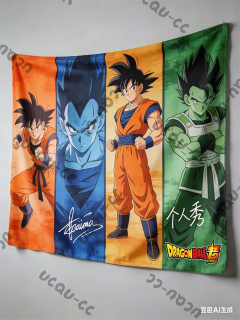 Dragon Ball Z Wandteppich von Bandai mit Saiyan-Goku Illustration in Multicolour - Bild 1