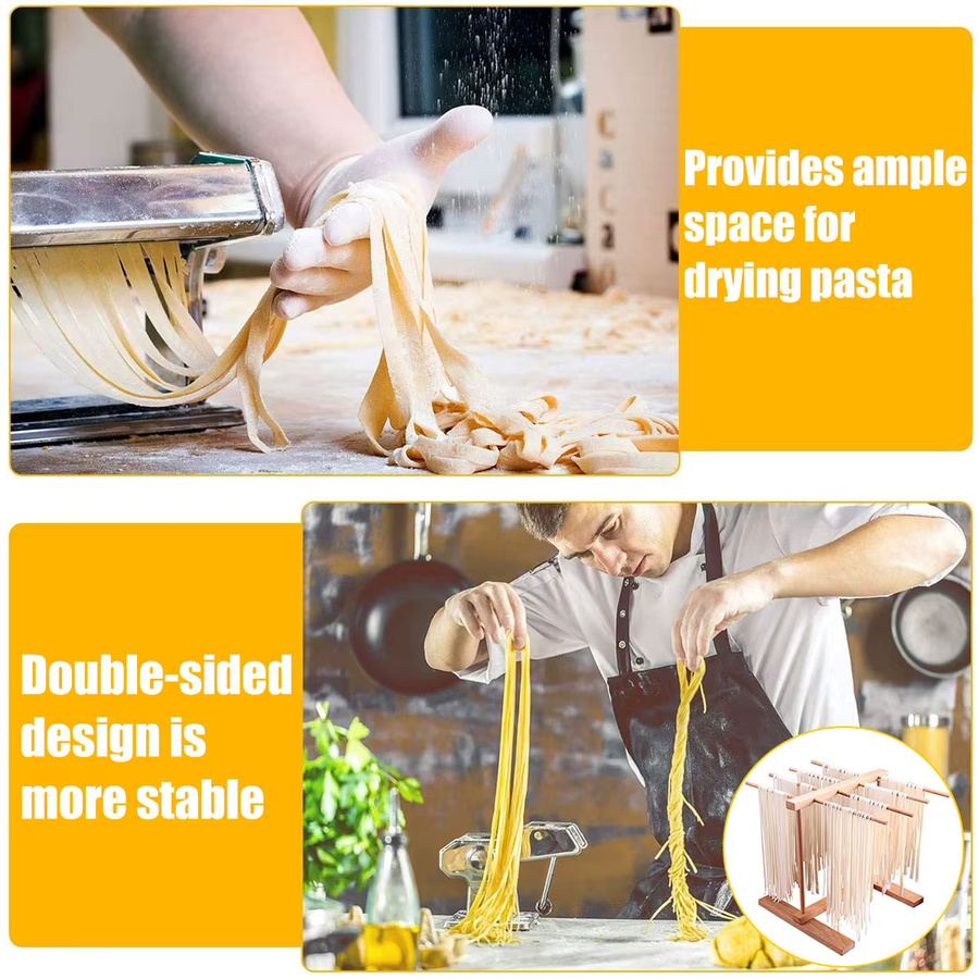Willstar Nudeltrockner aus Buche in Braun mit Transferstab und 8 Stangen, zusammenklappbarer Spaghetti-Trockner für deine Küche, B/H/T: 30,3 x 39,0 x 30,3 cm - Bild 2