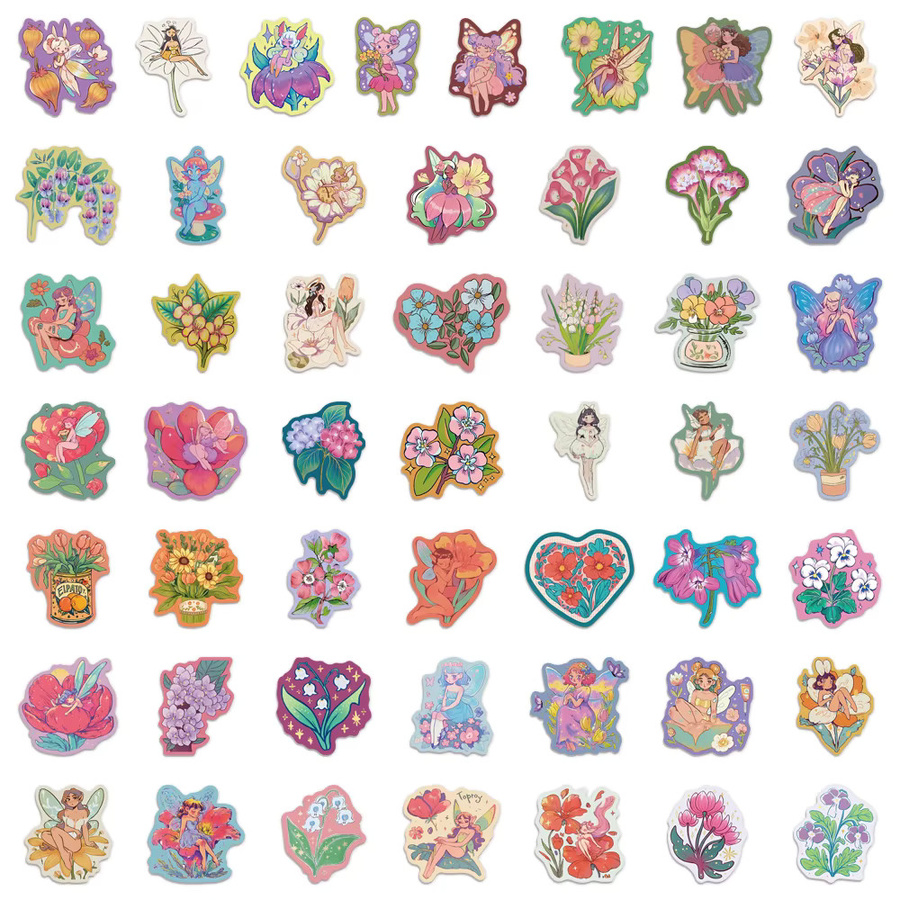 50 Stück Blume Fee Cartoon Aufkleber in Multicolour für DIY Dekoration von Laptop, Tablet und Telefonhüllen - Bild 3