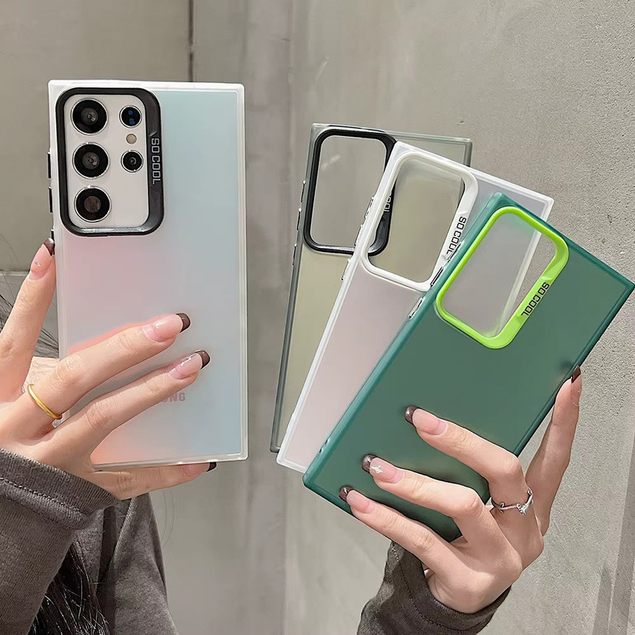 Caynes Stoßfeste Silikon Handyhülle mit Frosted-Effekt für Samsung Galaxy S25 Ultra S24 S23 FE A56 A55 A54 A53 A35 A34 A15 A52 in Transparent oder Schwarz - Bild 3