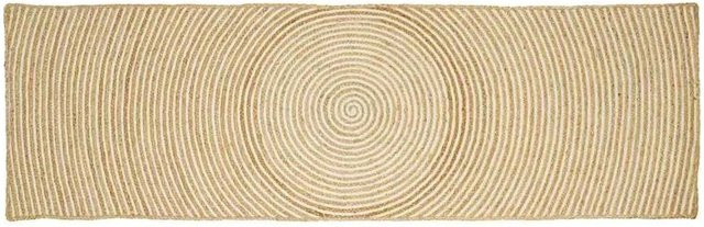 vidaXL Teppich aus Jute in Natur und Weiß, B/T: 80 x 300 cm - Bild 1