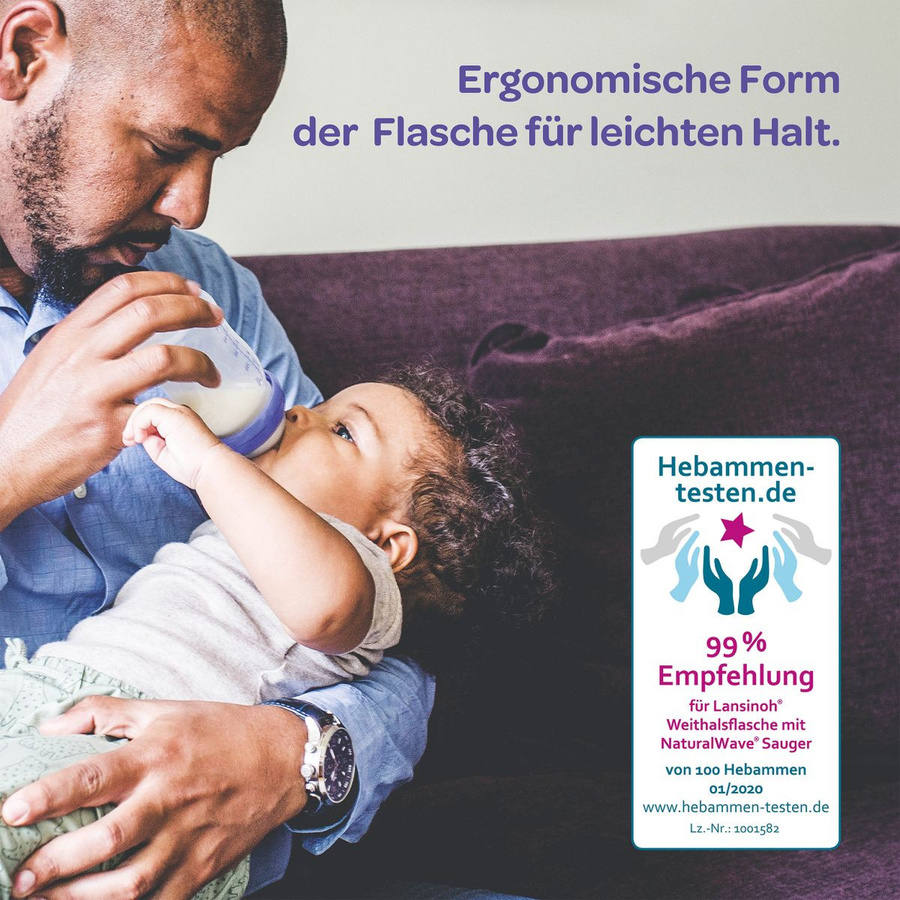 Lansinoh NaturalWave Trinksauger 2er Pack aus Silikon in Größe M, BPA-frei und mit Anti-Colic-Ventil, transparent - Bild 3