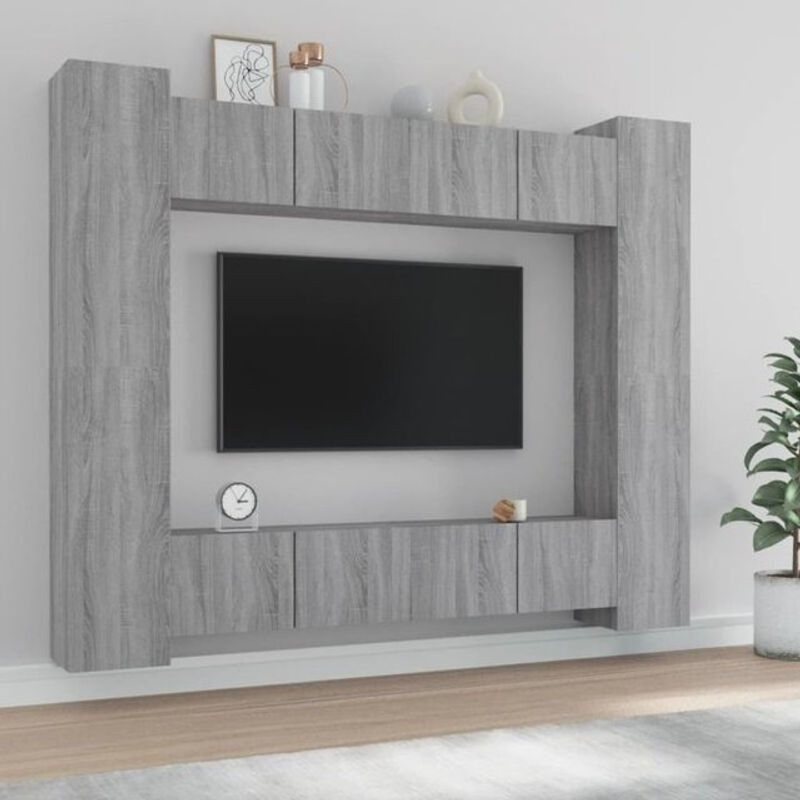 8-teiliges TV-Schrank-Set vidaxl in Grau Sonoma Holzwerkstoff im modernen und klassischen Design - Bild 1
