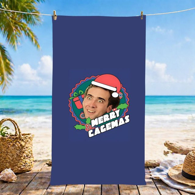 JMG Household Supplies N-Nicolas Cage Mikrofaser Handtuch Strandtuch, schnelltrocknend und sandfrei, blau, Breite: 60 cm, Höhe: 35 cm - Bild 1