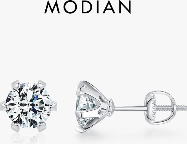 MODIAN Ohrstecker Moissanit, 925 Silber, Damen - Bild 1