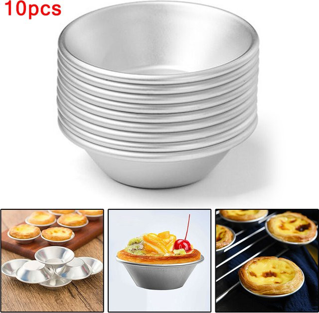 10er Set LEENKEA Backformen aus Aluminiumlegierung in Silber für Eier, Torten, Cookies und Mooncakes - Bild 1