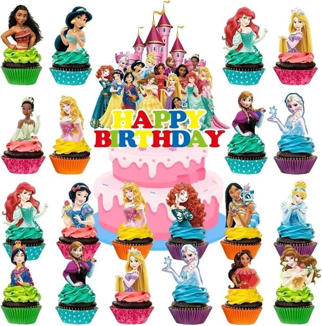 Disney Prinzessinnen-Kuchendekorations-Set, 31-teiliges Set, Prinzessinnen-Figuren - Bild 1