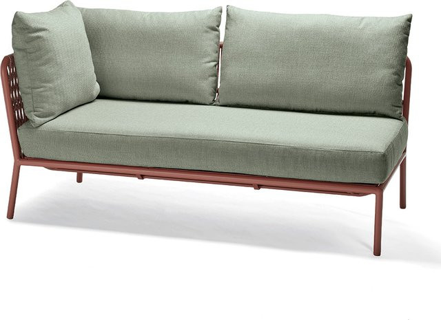 Stern Element Romy Lounge 2-Sitzer aus Aluminium mit Terra Kordel und Kissenset in Salbei - Bild 1
