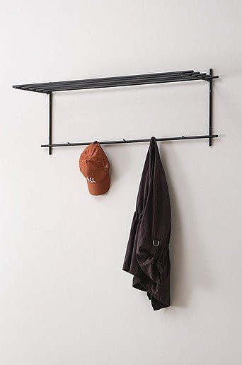 Jotex GLAZE Hutablage aus Metall in Schwarz Matt, B/T/H: 110 x 35 x 40 cm - Bild 1