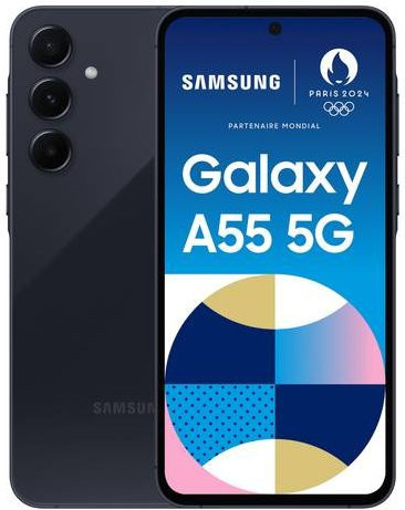 Samsung Galaxy A55 Enterprise Edition 5G Smartphone mit 128 GB internem Speicher, 8 GB RAM, 6,6 Zoll OLED-Display und Dual-SIM in Blau - Bild 1