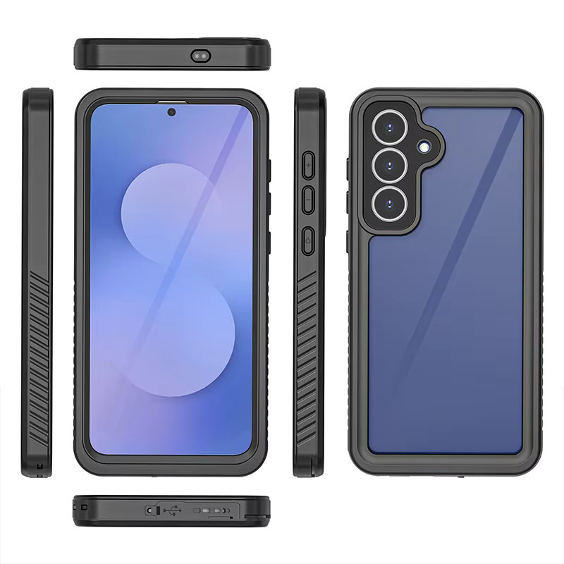 Shellbox Handyhülle aus PC und TPU mit Linsenschutz, IP68 wasserdicht und robust, Farbe: Schwarz, passend für Samsung Galaxy S23, S24, S25, S25 Edge Ultra und S26 Serie - Bild 2