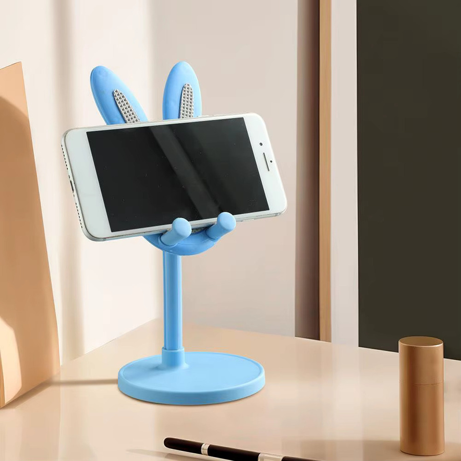 Verstellbarer Kaninchen-Handyständer und Tablet-Ständer als niedlicher Häschen-Dock für Schreibtisch und iPad sowie alle Smartphones - Bild 2