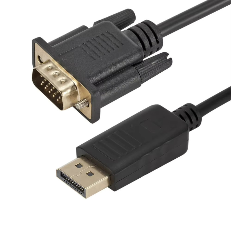 PzzPss DisplayPort zu VGA Adapter Konvertierung Kabel in Schwarz für TV Monitor Laptop Computer und Projektor - Bild 3