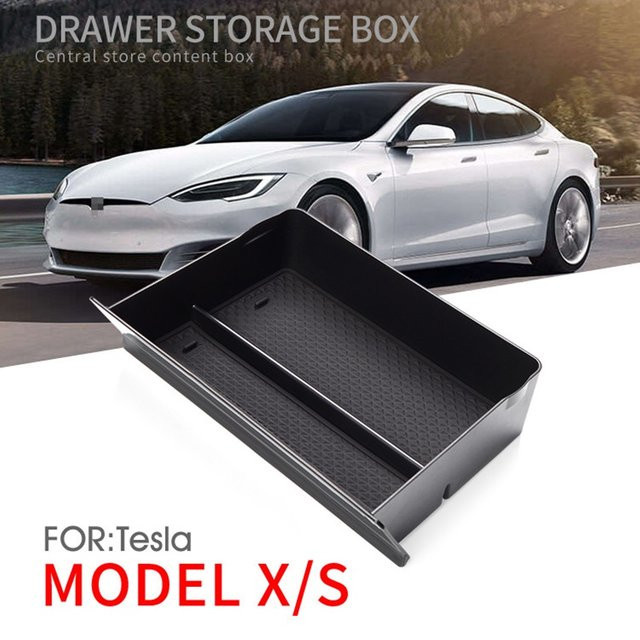 Tesla Zentralsteuerung Schubladenbox für Modell X und Modell S in Schwarz - Bild 1