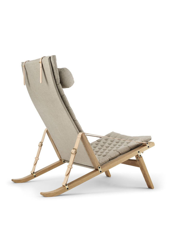 Carl Hansen & Søn FK10 Plico Chair mit Holzgestell und Stoffbezug in Beige - Bild 2
