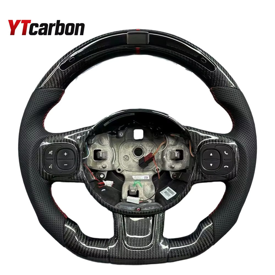 Maßgefertigtes LED-Carbonfaser-Lenkrad in Schwarz für Fiat Abarth 595 595C 695 695C 500 500C Innenraum-Zubehör - Bild 4