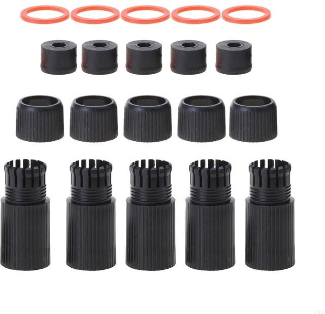OOTDTY 5er Set RJ45 Wasserdichte Stecker Kappen in Weiß und Schwarz für Outdoor Netzwerk und PoE IP Kameras - Bild 1