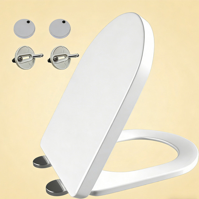 D-Form Toilettenbrille mit automatischer Absenkfunktion und Quick-Release-System von d-c-fix in Weiß - Bild 1