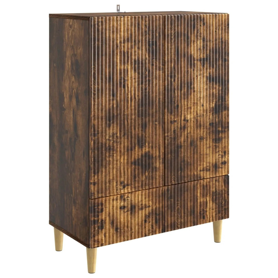 vidaXL Sideboard Modern in Geräuchert Eiche, Farbe Braun, B/T/H: 66 x 34,5 x 95 cm - Bild 2