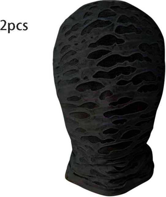 YULIN Cosplay Vollmaske mit Kapuze, Schwarz, 2-teiliges Set - Bild 1