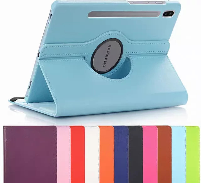 CAPSSICUM Leder Schutzhülle für Samsung Galaxy Tab S7 S8 S9 S10 Plus Ultra FE A9 A8 A7 S6 Lite S7 FE mit 360 Grad Rotation und Standfunktion in Pink und Multicolour - Bild 1