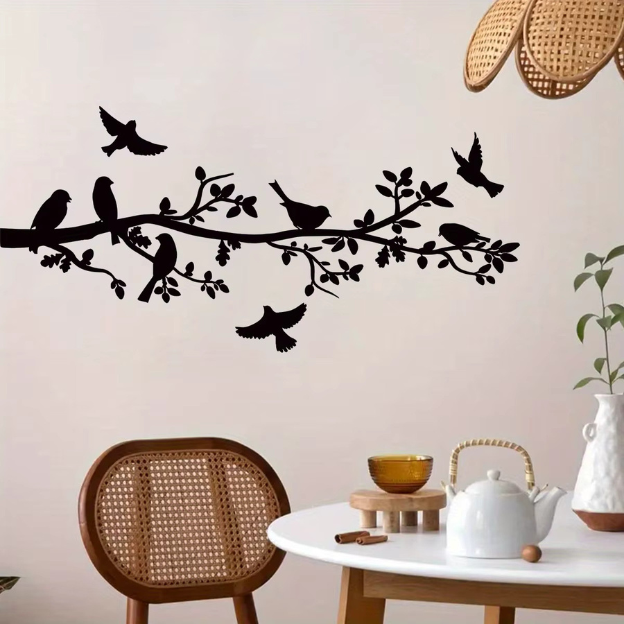 BRUP Wandaufkleber Schwarzer Zweig mit Vogel-Silhouette, abnehmbarer Natur-Wandsticker für Wohnzimmer und Schlafzimmer - Bild 2