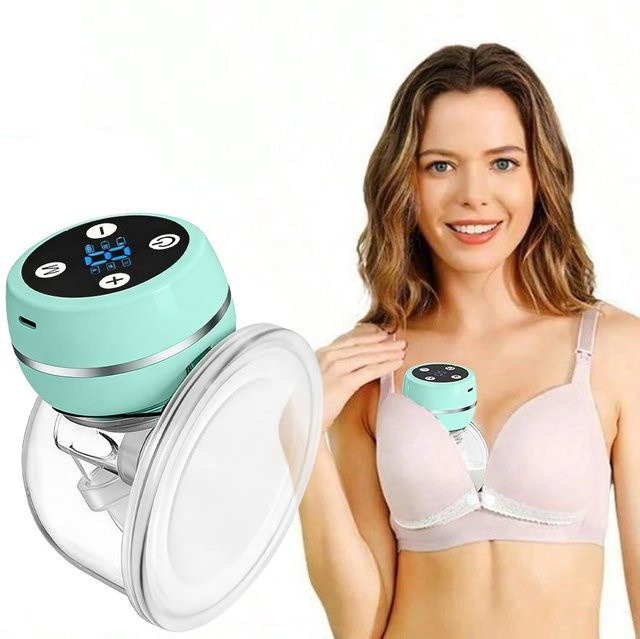 Tragbare elektrische Milchpumpe von Binchi Outdoor Product in Türkis mit 3 Modi, 9 Stufen, LED-Anzeige und BPA-freiem Silikon-Design - Bild 1