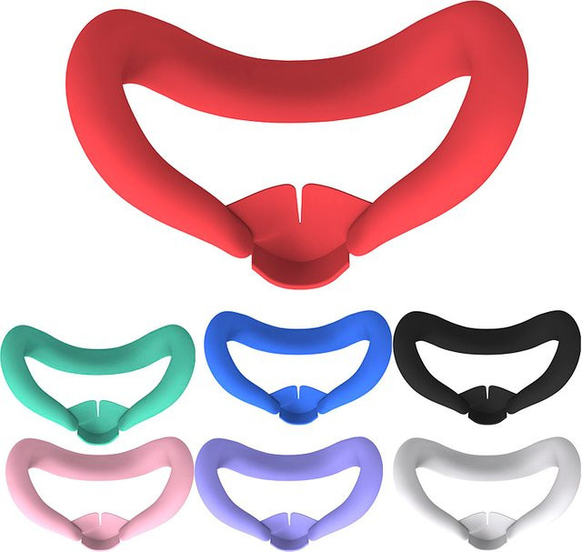 VODOOL Silikon-VR-Gesichtsmaske für Meta Quest 3, lichtdichte und schweißfeste Gesichtspolster-Ersatz, Schwarz - Bild 1