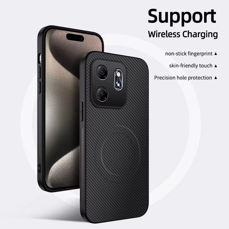 Luxus Business Schutzhülle mit Carbon-Faser-Muster für OPPO Reno 15 Pro, Magnetische Ladung, Anti-Drop Stoßfest, Blau und Schwarz - Bild 2